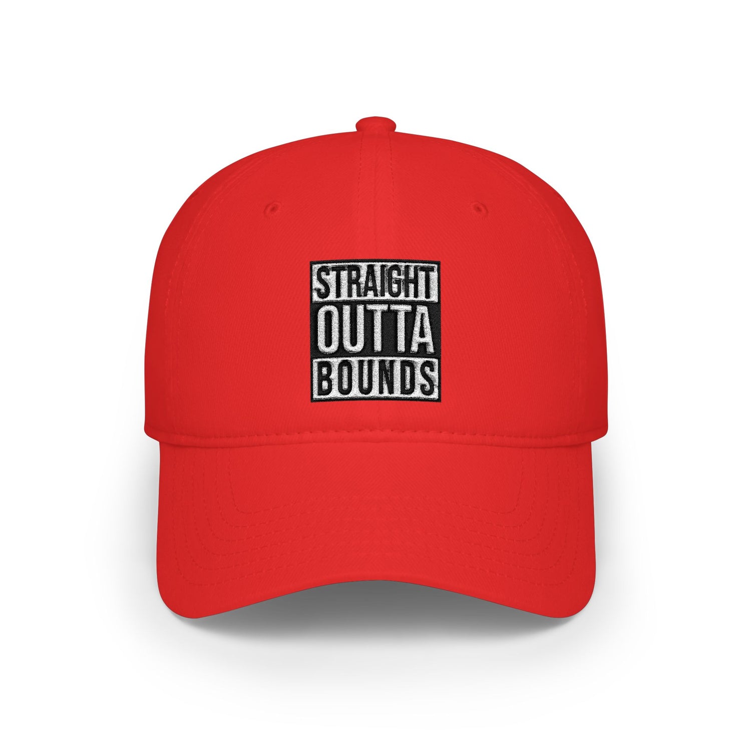 STRAIGHT OUTTA BOUNDS (black) Low-Profile Embroidered Golf Hat