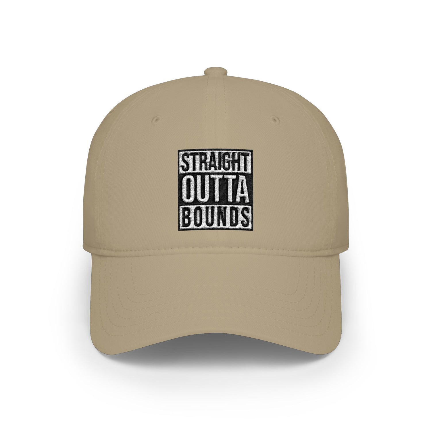 STRAIGHT OUTTA BOUNDS (black) Low-Profile Embroidered Golf Hat