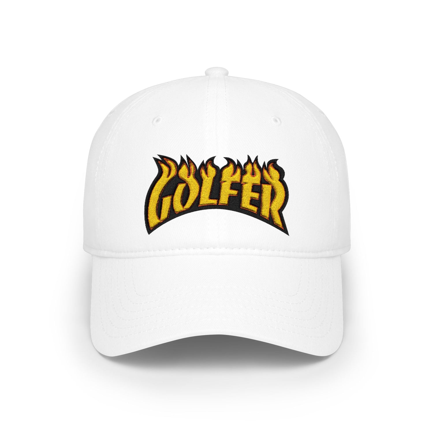 GOLFER (flames) Low-Profile Embroidered Golf Hat